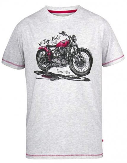 D555 Miles Vintage Rides Motorbike Crew Neck Printed T-Shirt - Tricouri - Tricouri Bărbați Mărimi Mari