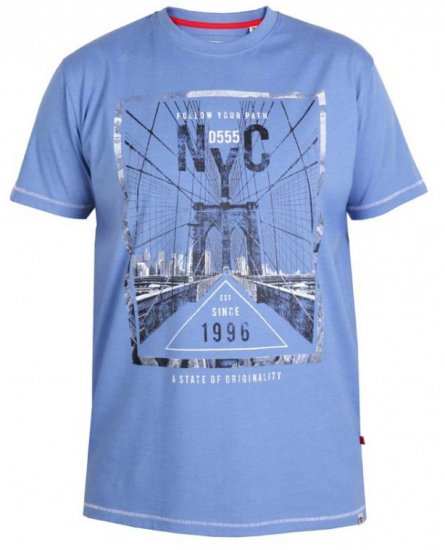 D555 Monty T-shirt Blue - Tricouri - Tricouri Bărbați Mărimi Mari