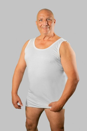 20 Nodi Crew Neck Tank Top in Combed Cotton Jersey White - Lenjerie intimă & costum baie - Lenjerie Intimă Bărbați Mărimi Mari