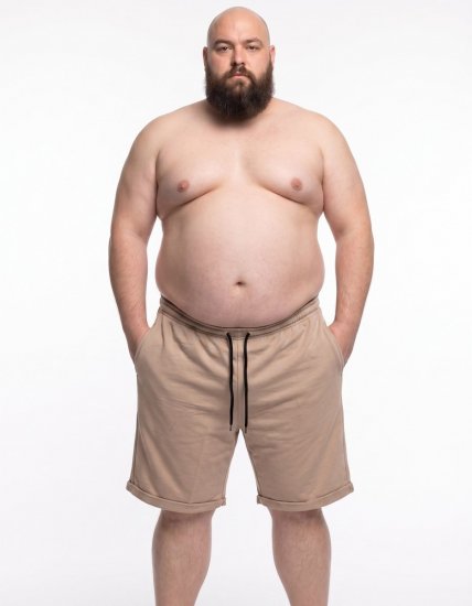 20 Nodi Bora Pantaloni scurți de trening Bej - Pantaloni trening - Pantaloni Trening Bărbați Mărimi Mari