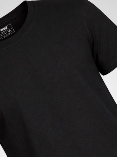 D555 Smartly Tricou guler rotund Neagră 5 bucăți - Tricouri - Tricouri Bărbați Mărimi Mari