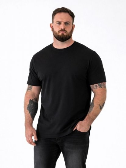 D555 Smartly Tricou guler rotund Neagră 5 bucăți - Tricouri - Tricouri Bărbați Mărimi Mari