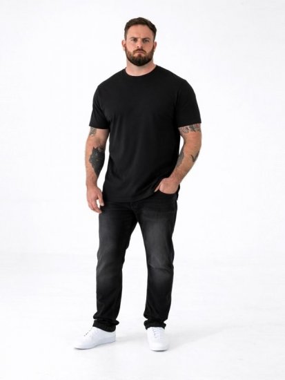 D555 Smartly Tricou guler rotund Neagră 5 bucăți - Tricouri - Tricouri Bărbați Mărimi Mari
