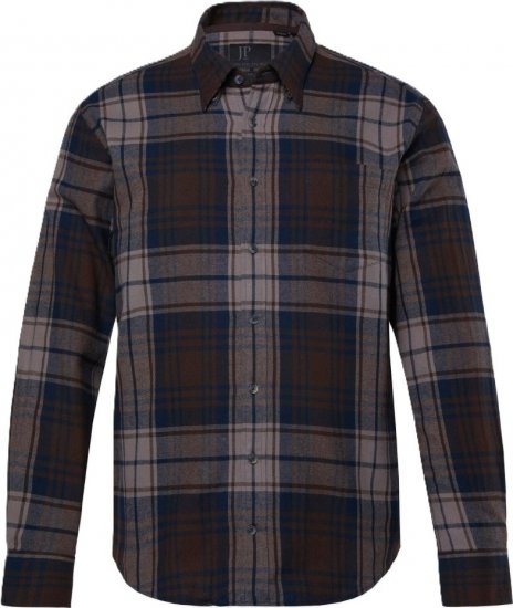 JP1880 Shirt Flannel Long Sleeve Brown TALL - ÎMBRĂCĂMINTE BĂRBAȚI MT-6XLT - Tall dimensiuni bărbați