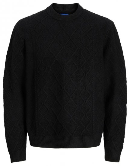 Jack & Jones Cambridge Cable Knit Sweater Black - Pulovere & hanorace - Pulovere & Hanorace Bărbați Mărimi Mari