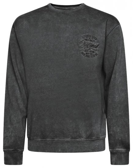 Kam Jeans 7081 Bluză cu broderie Neagră - Pulovere & hanorace - Pulovere & Hanorace Bărbați Mărimi Mari