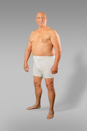 20 Nodi Combed Cotton Jersey Boxer with Front Button Fly White - Lenjerie intimă & costum baie - Lenjerie Intimă Bărbați Mărimi Mari