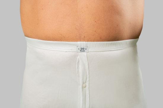 20 Nodi Combed Cotton Jersey Boxer with Front Button Fly White - Lenjerie intimă & costum baie - Lenjerie Intimă Bărbați Mărimi Mari