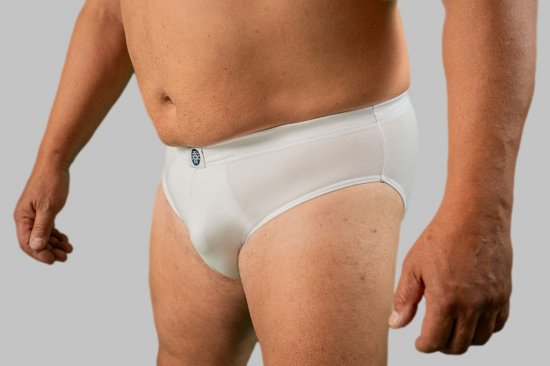 20 Nodi Stretch Cotton Briefs with Internal Elastic Band and Low Rise White - Lenjerie intimă & costum baie - Lenjerie Intimă Bărbați Mărimi Mari