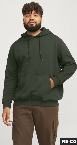 Jack & Jones Bradley Hoodie Dark Green - Pulovere & hanorace - Pulovere & Hanorace Bărbați Mărimi Mari