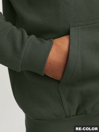 Jack & Jones Bradley Hoodie Dark Green - Pulovere & hanorace - Pulovere & Hanorace Bărbați Mărimi Mari