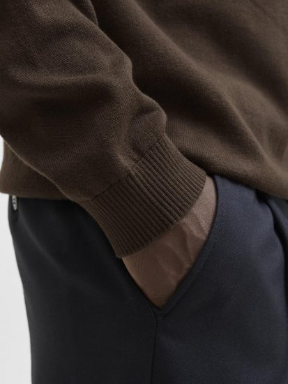 Jack & Jones BASIC Knitted Sweater Brown - Pulovere & hanorace - Pulovere & Hanorace Bărbați Mărimi Mari