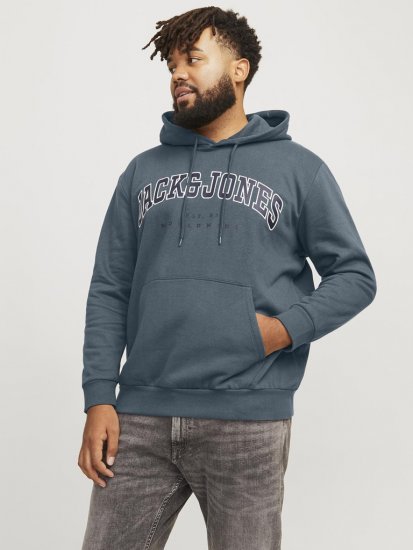 Jack & Jones CALEB Hoodie Blue - Pulovere & hanorace - Pulovere & Hanorace Bărbați Mărimi Mari