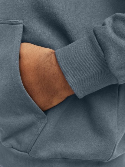 Jack & Jones CALEB Hoodie Blue - Pulovere & hanorace - Pulovere & Hanorace Bărbați Mărimi Mari