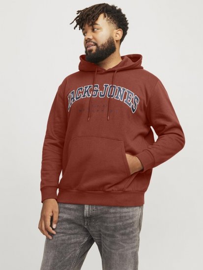 Jack & Jones CALEB Hoodie Red - Pulovere & hanorace - Pulovere & Hanorace Bărbați Mărimi Mari