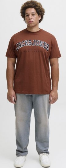 Jack & Jones Caleb Varsity T-Shirt Red - Tricouri - Tricouri Bărbați Mărimi Mari