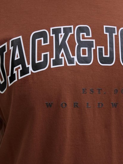 Jack & Jones Caleb Varsity T-Shirt Red - Tricouri - Tricouri Bărbați Mărimi Mari