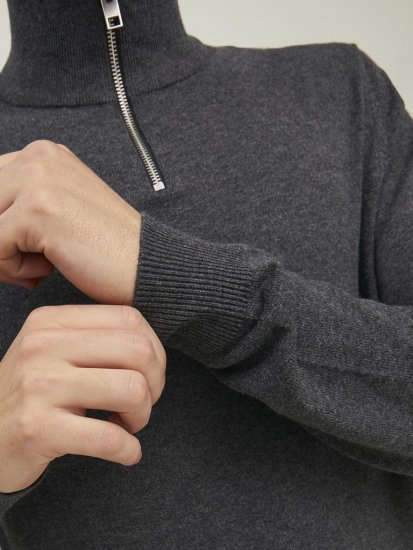 Jack & Jones Emil Knitted Pullover Grey - Pulovere & hanorace - Pulovere & Hanorace Bărbați Mărimi Mari