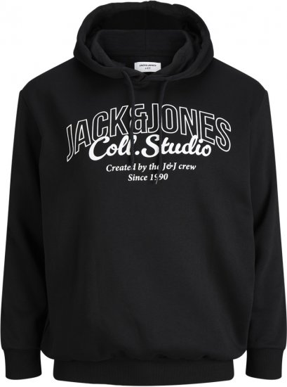 Jack & Jones Makoto Hoodie Black - Pulovere & hanorace - Pulovere & Hanorace Bărbați Mărimi Mari