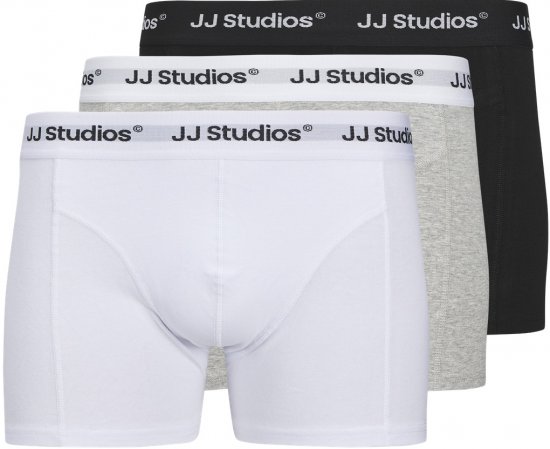 Jack & Jones Soho Solid Trunks 3-pack White/Grey/Black - Lenjerie intimă & costum baie - Lenjerie Intimă Bărbați Mărimi Mari
