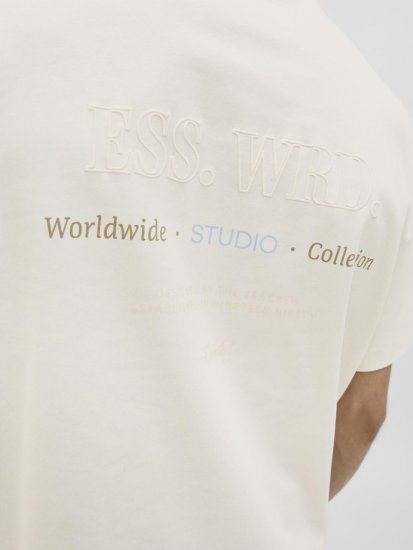 Jack & Jones Urban Edge Studio T-shirt White - Tricouri - Tricouri Bărbați Mărimi Mari