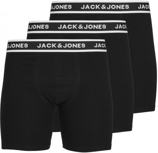 Jack & Jones Solid Boxer 3-Pack Black - Boxeri - Boxeri Bărbați Mărimi Mari