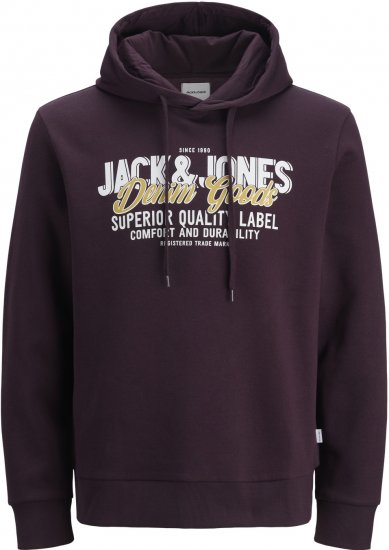 Jack & Jones 2 COL LOGO Hoodie Purple - Pulovere & hanorace - Pulovere & Hanorace Bărbați Mărimi Mari