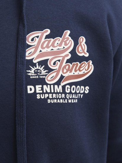 Jack & Jones Logo 2 COL Hoodie with Zipper Blue - Pulovere & hanorace - Pulovere & Hanorace Bărbați Mărimi Mari