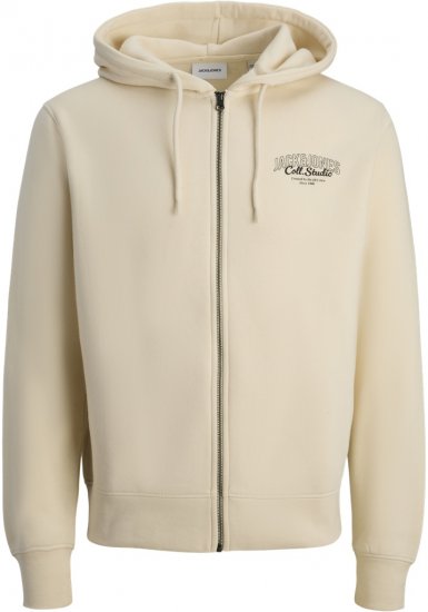 Jack & Jones Makoto Hoodie with Zipper White - Pulovere & hanorace - Pulovere & Hanorace Bărbați Mărimi Mari