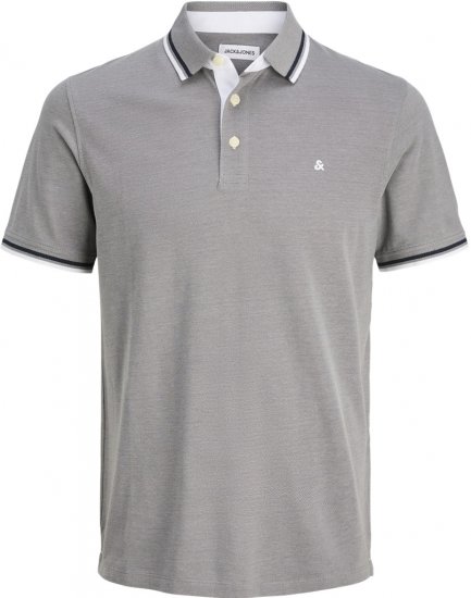 Jack & Jones Paulos Polo Short Sleeve Grey - Tricouri polo - Tricouri Polo Bărbați Mărimi Mari