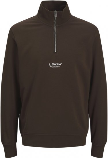 Jack & Jones Soho Sweatshirt with Zipper Brown - Pulovere & hanorace - Pulovere & Hanorace Bărbați Mărimi Mari