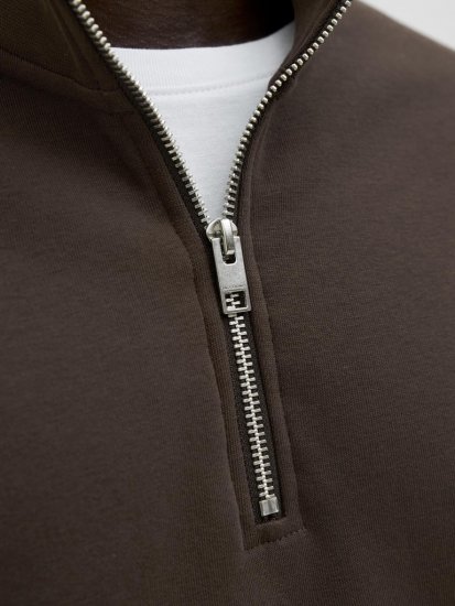 Jack & Jones Soho Sweatshirt with Zipper Brown - Pulovere & hanorace - Pulovere & Hanorace Bărbați Mărimi Mari