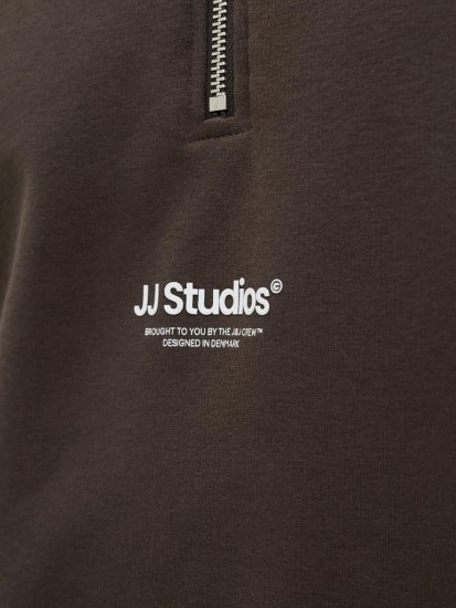Jack & Jones Soho Sweatshirt with Zipper Brown - Pulovere & hanorace - Pulovere & Hanorace Bărbați Mărimi Mari