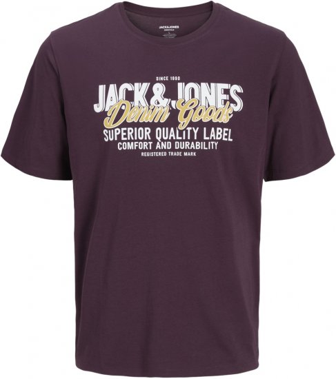 Jack & Jones Logo 2COL T-shirt Purple - Tricouri - Tricouri Bărbați Mărimi Mari