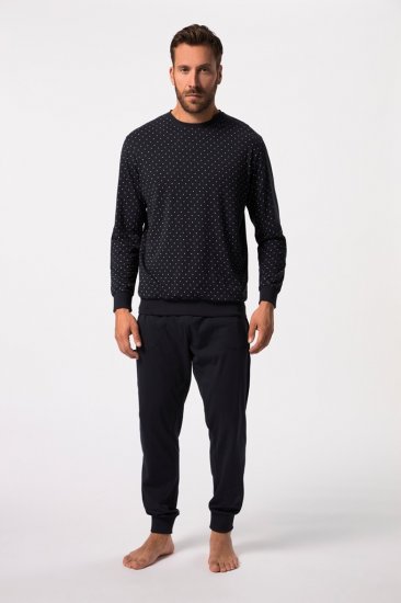 JP1880 Pyjamas Two-piece Long Sleeve and Long Trousers Navy - Lenjerie intimă & costum baie - Lenjerie Intimă Bărbați Mărimi Mari