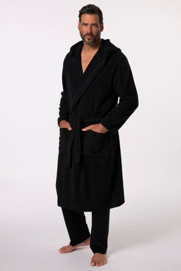 JP1880 Bathrobe Terry Black - Lenjerie intimă & costum baie - Lenjerie Intimă Bărbați Mărimi Mari