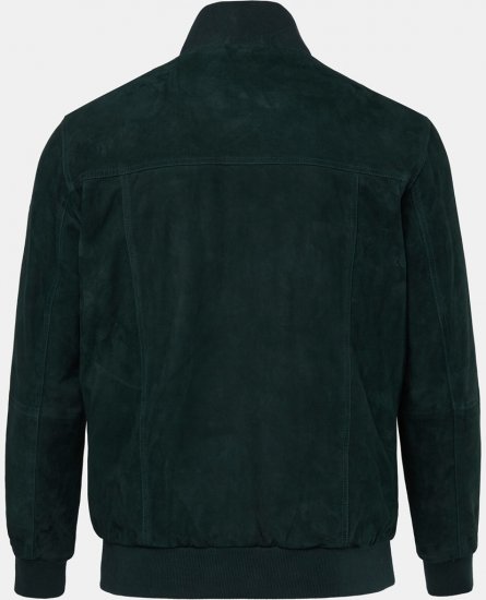JP1880 Leather Jacket Suede with Stand-up Collar Dark Green - Geci - Geci Bărbați Mărimi Mari