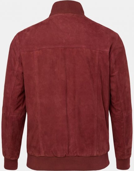 JP1880 Leather Jacket Suede with Stand-up Collar Red - Geci - Geci Bărbați Mărimi Mari