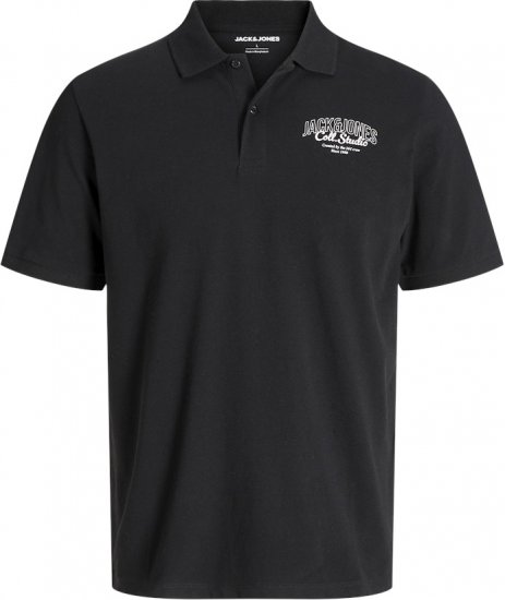 Jack & Jones Makoto Polo Short Sleeve Black - Tricouri polo - Tricouri Polo Bărbați Mărimi Mari