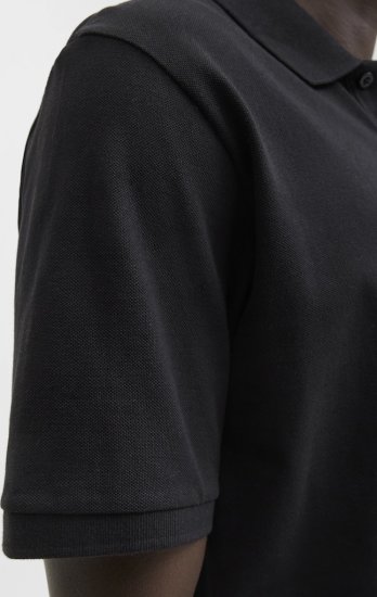 Jack & Jones Makoto Polo Short Sleeve Black - Tricouri polo - Tricouri Polo Bărbați Mărimi Mari