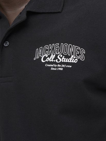 Jack & Jones Makoto Polo Short Sleeve Black - Tricouri polo - Tricouri Polo Bărbați Mărimi Mari