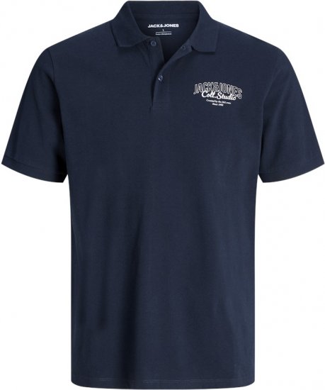 Jack & Jones Makoto Polo Short Sleeve Navy - Tricouri polo - Tricouri Polo Bărbați Mărimi Mari