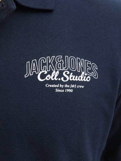 Jack & Jones Makoto Polo Short Sleeve Navy - Tricouri polo - Tricouri Polo Bărbați Mărimi Mari