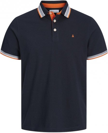 Jack & Jones Paulos Short Sleeve Polo Black Navy - Tricouri polo - Tricouri Polo Bărbați Mărimi Mari