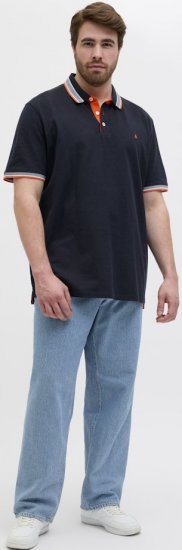 Jack & Jones Paulos Short Sleeve Polo Black Navy - Tricouri polo - Tricouri Polo Bărbați Mărimi Mari