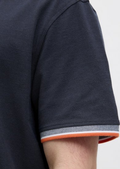 Jack & Jones Paulos Short Sleeve Polo Black Navy - Tricouri polo - Tricouri Polo Bărbați Mărimi Mari
