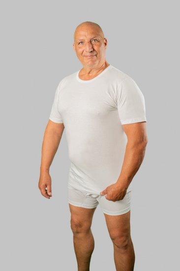 20 Nodi Short Sleeve Crew Neck in Combed Cotton Jersey White - Lenjerie intimă & costum baie - Lenjerie Intimă Bărbați Mărimi Mari