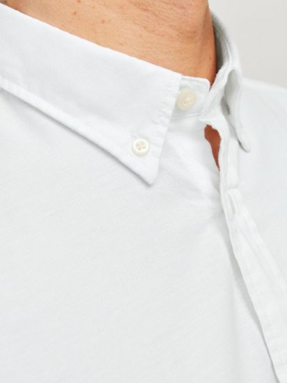 Jack & Jones Brook Oxford Shirt Long Sleeve White - Cămăși - Cămăși Bărbați Mărimi Mari