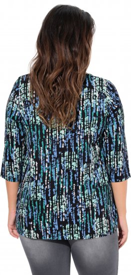 Ulla Popken Graphic Print Square Neck Tee Black - Tricouri imprimate pentru femei - 