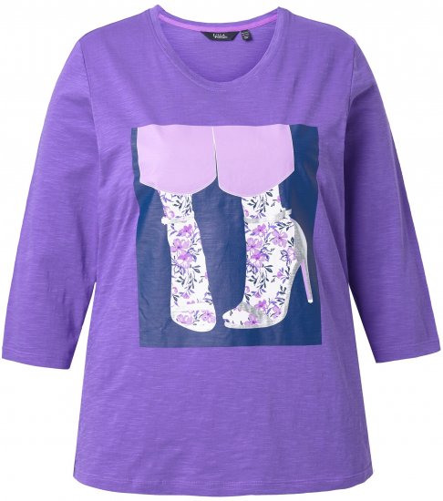Ulla Popken Fashion Graphic T-Shirt Purple - Tricouri imprimate pentru femei - 
